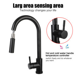 Smart Kitchen Taps Pull Out Spout Sink Mixer Taps Crane For Sensor Rotate Touch Induction Tap Hot Cold Water Tap