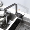 Gun Grey Inner Window Kitchen Tap Folding Down Hot Cold Water Rotate Tap Low Window Kitchen Mixer Tap Single Handle Tap