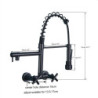 Black Chrome Gold Kitchen Fauce Pull Down Hot Cold Mixer Crane Tap 360 Rotation Swivel Dual Handle Holes Wall Mount Taps