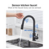 Touch Sensor Kitchen Tap Pull Out Sprayer Smart Kitchen Tap Deck Mount Hot And Cold Water Sink Mixer Taps Gold 360° Rotate