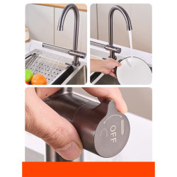 Waterfall Sink Tap for Kitchen Stainless Steel Kitchen Tap Rotation Flying Rain Tap Single Hole Cold Water Outlet Tap