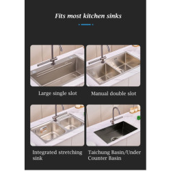 Waterfall Sink Tap for Kitchen Stainless Steel Kitchen Tap Rotation Flying Rain Tap Single Hole Cold Water Outlet Tap