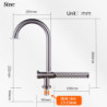 Waterfall Sink Tap for Kitchen Stainless Steel Kitchen Tap Rotation Flying Rain Tap Single Hole Cold Water Outlet Tap