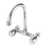 Wall mounted kitchen Tap double handle double hole bathroom sink washbasin hot and cold water mixer washbasin Tap