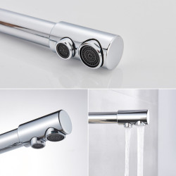 Chrome Purified Water Kitchen Tap Pure Water Filter Deck Mounted Tap Crane Dual Handles Hot Cold Water Mixer Taps