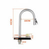 New 4 Modes Waterfall Grey Sink Kitchen Tap Hot Cold Pull Out Mixer Sprayer Head Flying Rain Tap Single Hole Deck Mounted