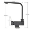 Black Square Kitchen Tap Free Rotation Fold Desgin Hot Cold Mixer Crane Tap Suit Window Kitchen Deck Mount Wash Sink Mixer