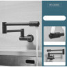 Kitchen Tap In-wall Brass Black Single Cold 360 Rotation Tap Telescopic swivel Folding Extension Sink Tap MD-364001