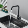 Stainless Steel Matte Black Kitchen Tap Single Handle Deck Sinks Tap High Arch 360° Degree Swivel Cold Hot Mixer Water Tap