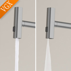 Kitchen Tap Flexible Pull Out Nozzle Kitchen Sink Mixer Stream Sprayer Kitchen Gourmet Tap Water Tap Crane Brass Grey