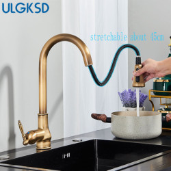 Antique Kitchen Tap Hot & cold Sink Mixer Tap 360 Degree Rotation Stream Spray 3 Way Kitchen Crane Stretchable Mixer Tap