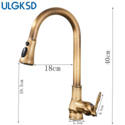 Antique Kitchen Tap Hot & cold Sink Mixer Tap 360 Degree Rotation Stream Spray 3 Way Kitchen Crane Stretchable Mixer Tap