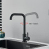 Stainless Steel Matte Black Kitchen Tap Single Handle Deck Sinks Tap High Arch 360° Degree Swivel Cold Hot Mixer Water Tap