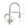 360 Degree Rotation drinking filtered water kitchen Tap Dual Swivel Spout Tap Brushed Nickel Kitchen sink tap