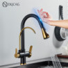 Touch Sensor Filter Kitchen Tap Gourmet Pull Out Pure Water Tap Dual Handle Three Modes Hot Cold Drinking Water Sink Mixer