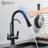 Touch Sensor Filter Kitchen Tap Gourmet Pull Out Pure Water Tap Dual Handle Three Modes Hot Cold Drinking Water Sink Mixer