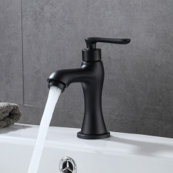 G1/2 Matte Black Basin Kitchen Taps Single Lever Only Cold Tap Deck Mounted Basin Sink Spray Spout Single Handle Tap