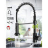 Brushed Nickel Kitchen Tap Single Hole Mixer Tap Pull Out Spout Kitchen Sink 2 Function Stream Sprayer Head Chrome Taps