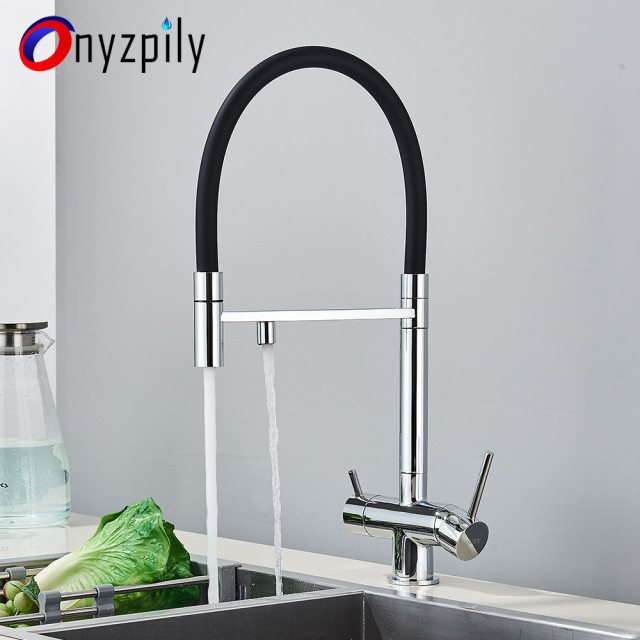 Kitchen Filter Tap Chrome Deck Mounted Kitchen Mixer Tap 360 Rotate Drinking Sink Tap Water Purification Tap Crane For Kitche