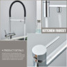 Kitchen Filter Tap Chrome Deck Mounted Kitchen Mixer Tap 360 Rotate Drinking Sink Tap Water Purification Tap Crane For Kitche