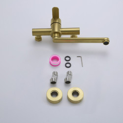 304 Stainless Steel Europe styles Gold into the wall double-hole extension mouth Hot and Cold Kitchen Tap