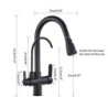 Matte Black Smart Touch Kitchen Tap Double Handle 360 Rotation Pull Out Sensor Sink Taps With Water Filter Tap