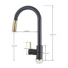 Senlesen Kitchen Sink Tap Pull Out Sprayer Nozzle Black Gold Tap Deck Mount Hot and Cold Water Single Hanlde Kitchen Sink