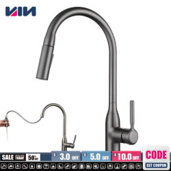 Brass Body Pull Out Kitchen Tap Pull Down Spray Gun Gray Kitchen Mixer Tap Single Handle Mixer Tap Swivel Kitchen Mixer Tap