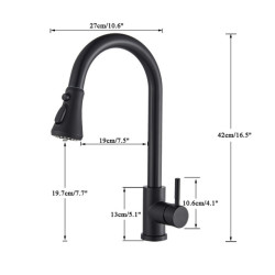 Suguword Matte Black Kitchen Tap 3 Function New Blade Outlet Mode Pull Out Sprayer Kitchen Mixer Tap Hot and Cold Water Taps