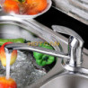 Modern Kitchen Sink Tap Mixer Cold and Hot Tap Single Hole Water Tap Rotate 360 Degrees Chrome Plated