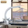 NEW Multicolor Spray painting Copper Kitchen Tap Cold and Hot Water Mixer Tap Double Handle 360