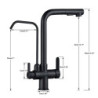 Rozin Filter Kitchen Tap Black 2 in 1 Purification Kitchen Taps Flexible Pull Out 2 Ways Nozzle Hot Cold Mixer Tap Crane