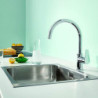 GROHE BauEdge – Single Lever Kitchen Mixer Tap Chrome High Spout Swivel Area 360˚ Easy Installation