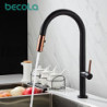 Black White Kitchen Tap 360 Ronating Blackend Sink Tap Cold and Hot Kitchen Mixer Tap Blackened Pull Out Kitchen Mixer