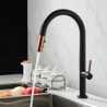 Black White Kitchen Tap 360 Ronating Blackend Sink Tap Cold and Hot Kitchen Mixer Tap Blackened Pull Out Kitchen Mixer