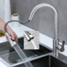 Brushed Stainless Steel Kitchen Tap 2 Holes Pull Out Spout Kitchen Sink Stream Sprayer Head Tap Two Function Single Handle