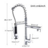Deck installation Chrome Spring 360° Rotating Shower Kitchen Tap Crane Hot And Cold 2 Water Spring Kitchen Tap Sink Mixer