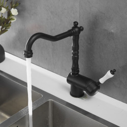 Brass Kitchen Tap Hot Cold Mixer Basin Tap 360 Swivel Sink Taps Black Chrome Basin Tap Crane Kmmoun