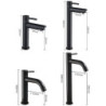 Bathroom Basin Tap Matte Black Modern 304 Stainless Steel Waterfall Tall Sink Lavatory Vessel Tap Single Lever Cold Water Tap