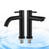 Bathroom Basin Tap Matte Black Modern 304 Stainless Steel Waterfall Tall Sink Lavatory Vessel Tap Single Lever Cold Water Tap