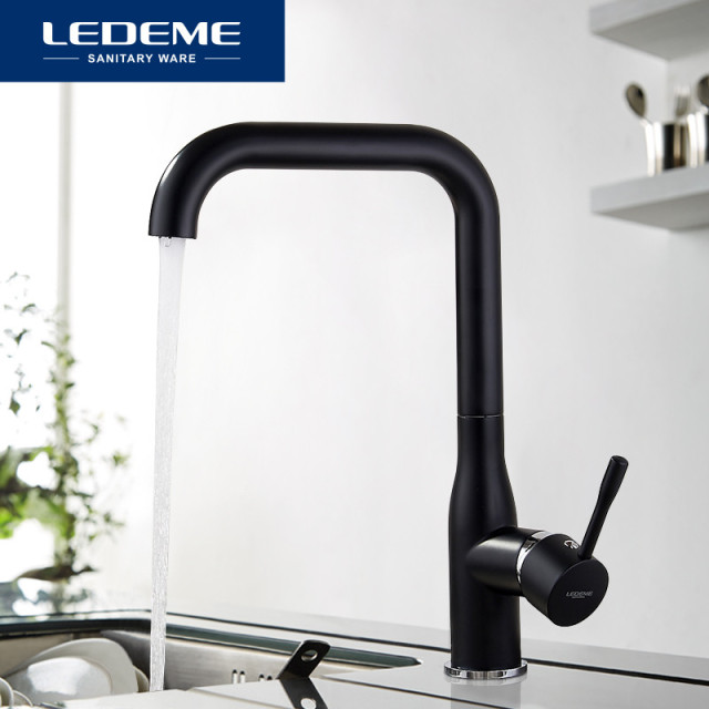 Spray paint Swivel Kitchen Tap Brass material Cozinha Deck Mounted Single Hole Taps Mixer Tap L4698