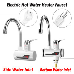 Electric Instant Heating Tap 3000W Tankless Water Heater Temperature Adjustable Fast Heating Tap Digital Display For Bathroom