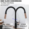 Bagnolux Black Rose Gold Deck Mounted Kitchen Tap Two Function Single Handle Pull Out Mixer Hot and Cold Water Pull Out Taps