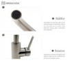 Kitchen Taps For Kitchen convenience cold and hot Brushed Nickel Kitchen Tap Deck Mounted Mixer Sink Tap Stainless Steel