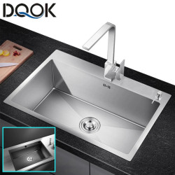 Stainless Steel Kitchen Sink Slot Dish Basin Kitchen sink Drain Basket And Drain Pip Rectangular
