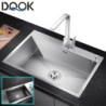 Stainless Steel Kitchen Sink Slot Dish Basin Kitchen sink Drain Basket And Drain Pip Rectangular