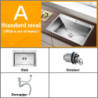 Stainless Steel Kitchen Sink Slot Dish Basin Kitchen sink Drain Basket And Drain Pip Rectangular