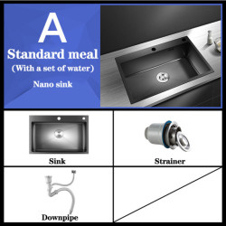 Stainless Steel Kitchen Sink Slot Dish Basin Kitchen sink Drain Basket And Drain Pip Rectangular