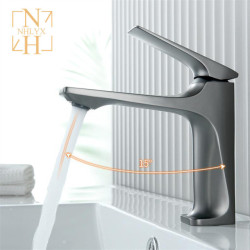 New Modern Bathroom Sink Tap Single Handle Deck Mounted Wash Basin Water Tap Brass Core Hot And Cold Mixer Tap