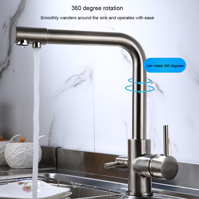 Dual Sprayer Purifier Tap Kitchen Filtered Tap Brass Drinking Filtered Water Kitchen Tap for Water Filtration System